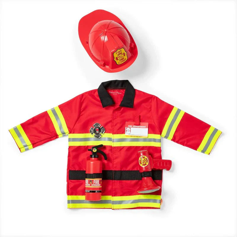 Kids Fire Chief Role Play Set with Jacket, Helmet, Bullhorn, 3â€? Years