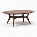 Oval wooden coffee table for living room - 180 x 90 x 75cm