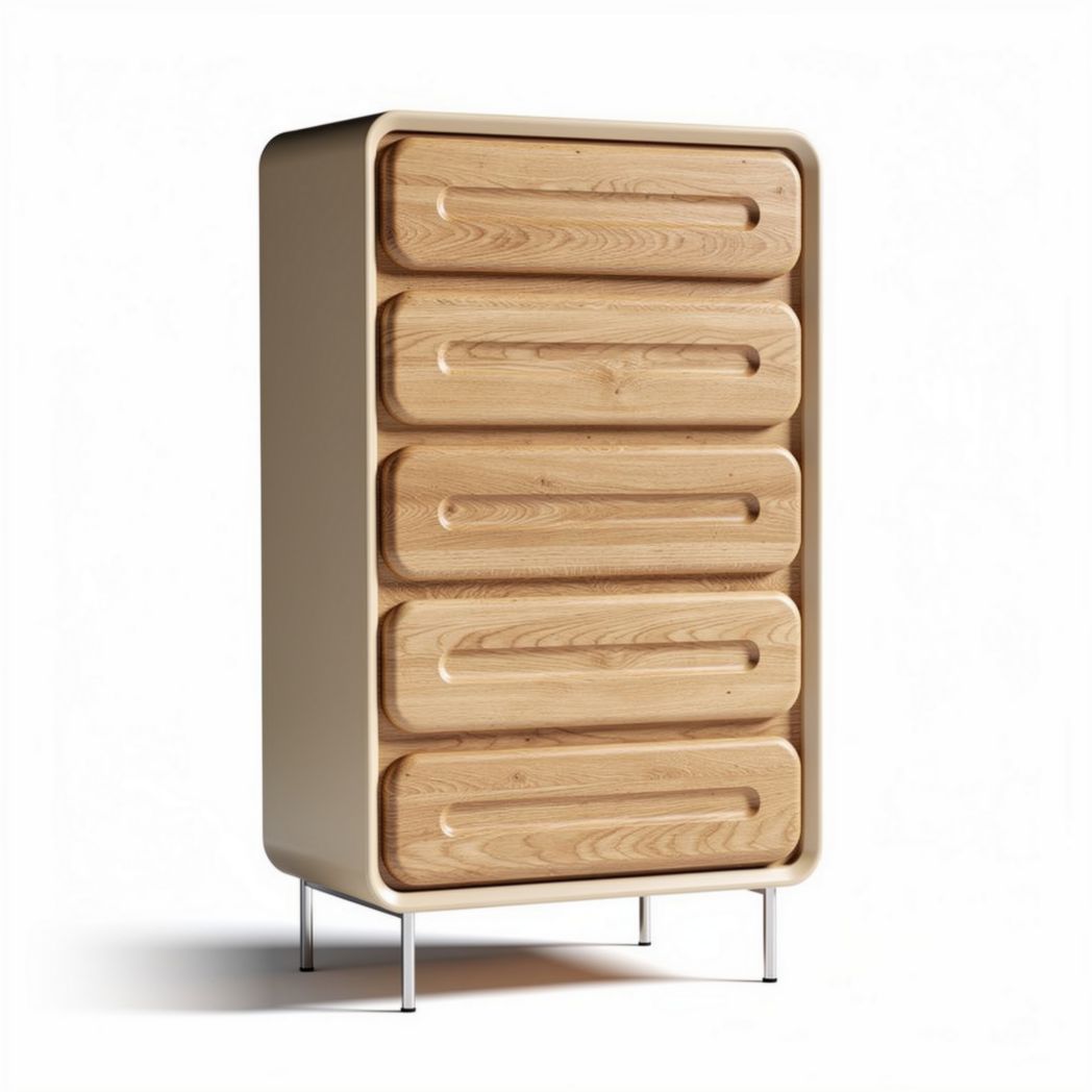 Wooden storage cabinet with four drawers for home organization - 80 x 40 x 120cm