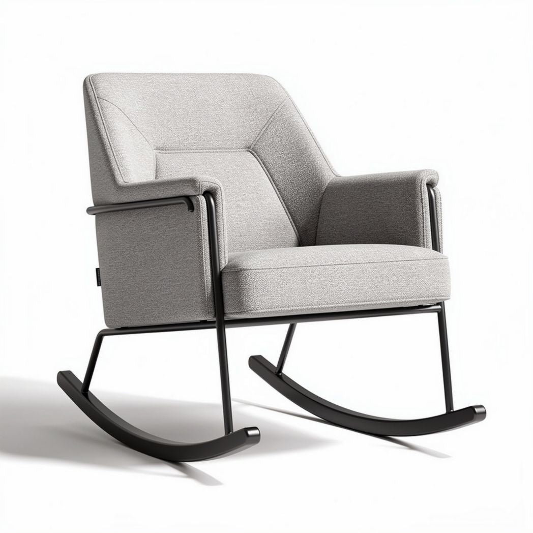 Wooden rocking chair with cushion for living room - 80 x 70 x 90cm
