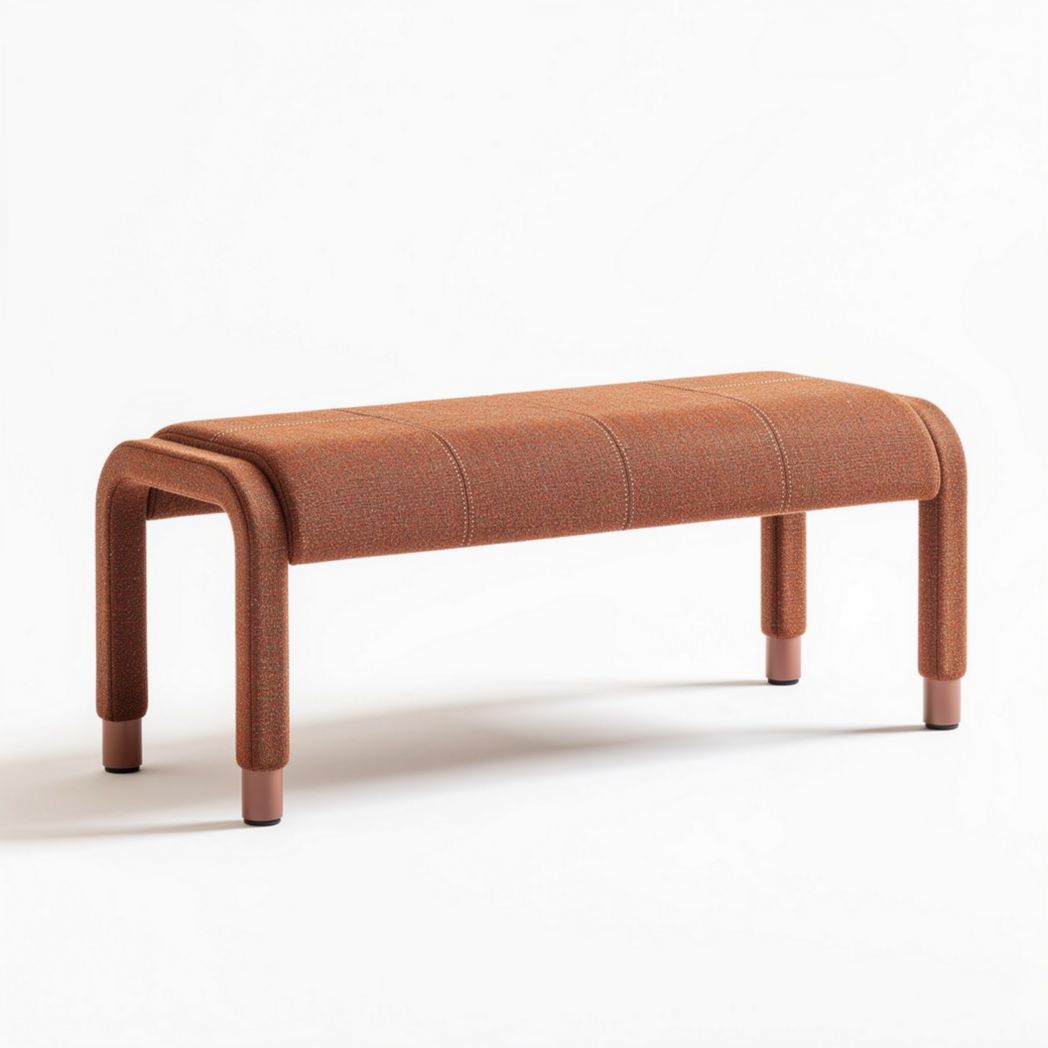 Fabric upholstered bench for living room use - 120 x 40 x 45cm
