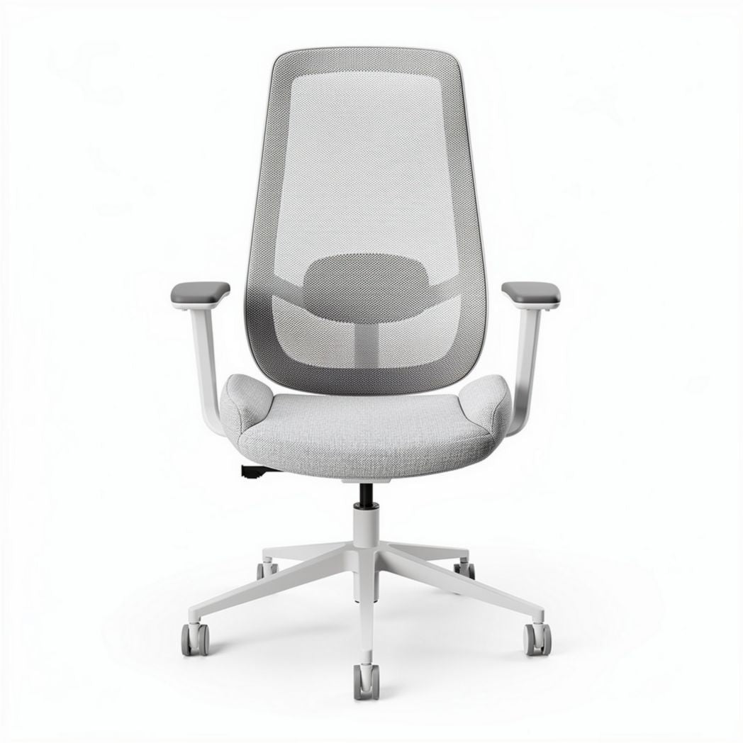 Ergonomic office chair with mesh back and soft fabric seat - 55 x 60 x 100cm