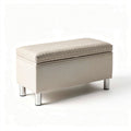 Fabric storage bench with cushioned lid - 90 x 45 x 45cm