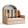 Wooden storage bed with bookcase headboard - 200 x 90 x 150cm