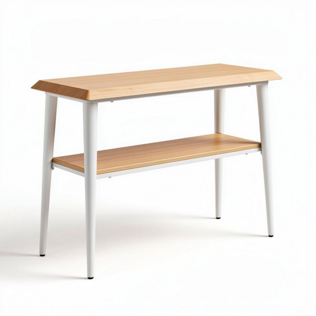 Bamboo console table with a lower shelf - 120 x 60 x 75cm