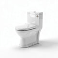 White ceramic toilet with compact design for bathroom use - 70 x 36 x 78cm