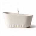 Freestanding ceramic bathtub with ribbed design - 150 x 75 x 60cm