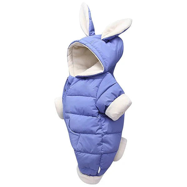 Baby Winter Hooded Romper Thick Rabbit Ear Jumpsuit