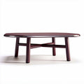 Modern coffee table with metal frame and wooden top - 120 x 80 x 40cm