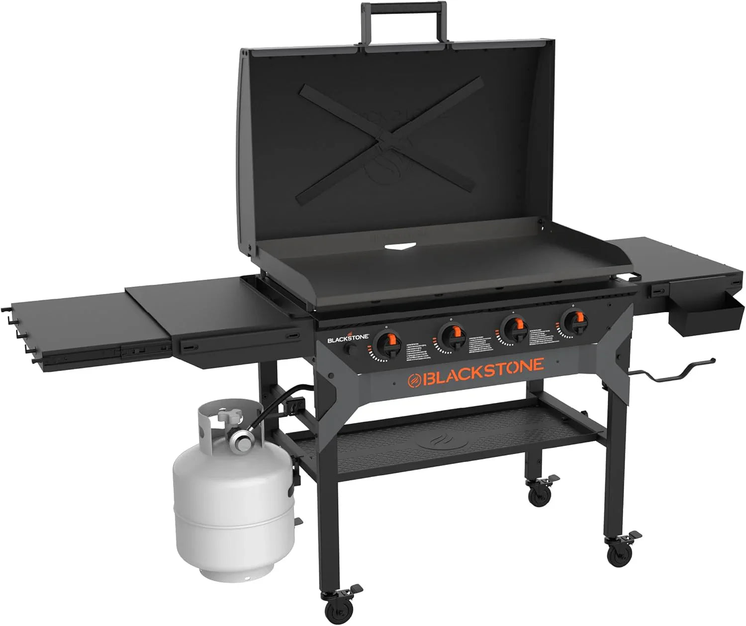 Iron-Forged 36 Omnivore Griddle â€?Premium Powder-Coated Steel with Reinforced Hood, Black Finish