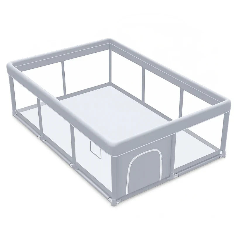 Baby Playpen 50â€?9 Inches with 360° Mesh, Zipper Door, Suction Feet