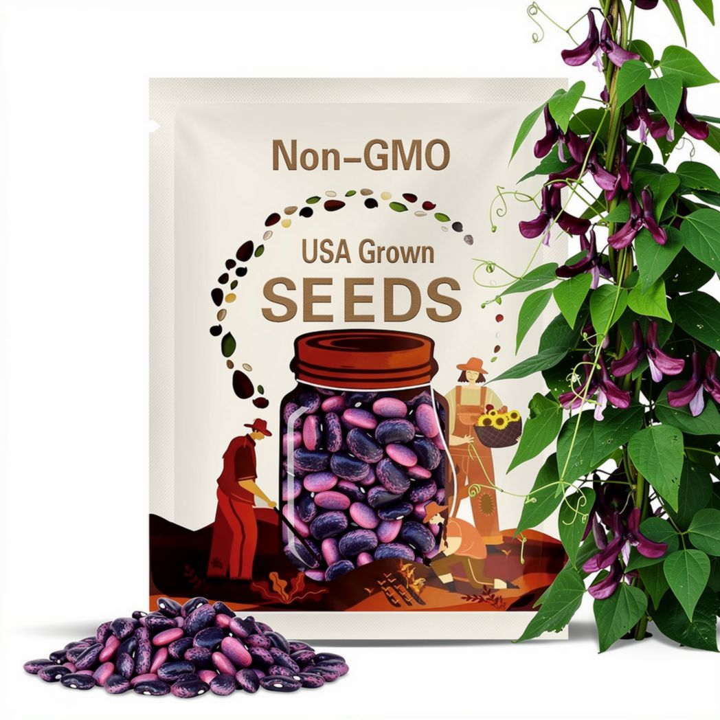 Scarlet Runner Bean Seeds: Heirloom Variety, Edible Pods (8 Grams)