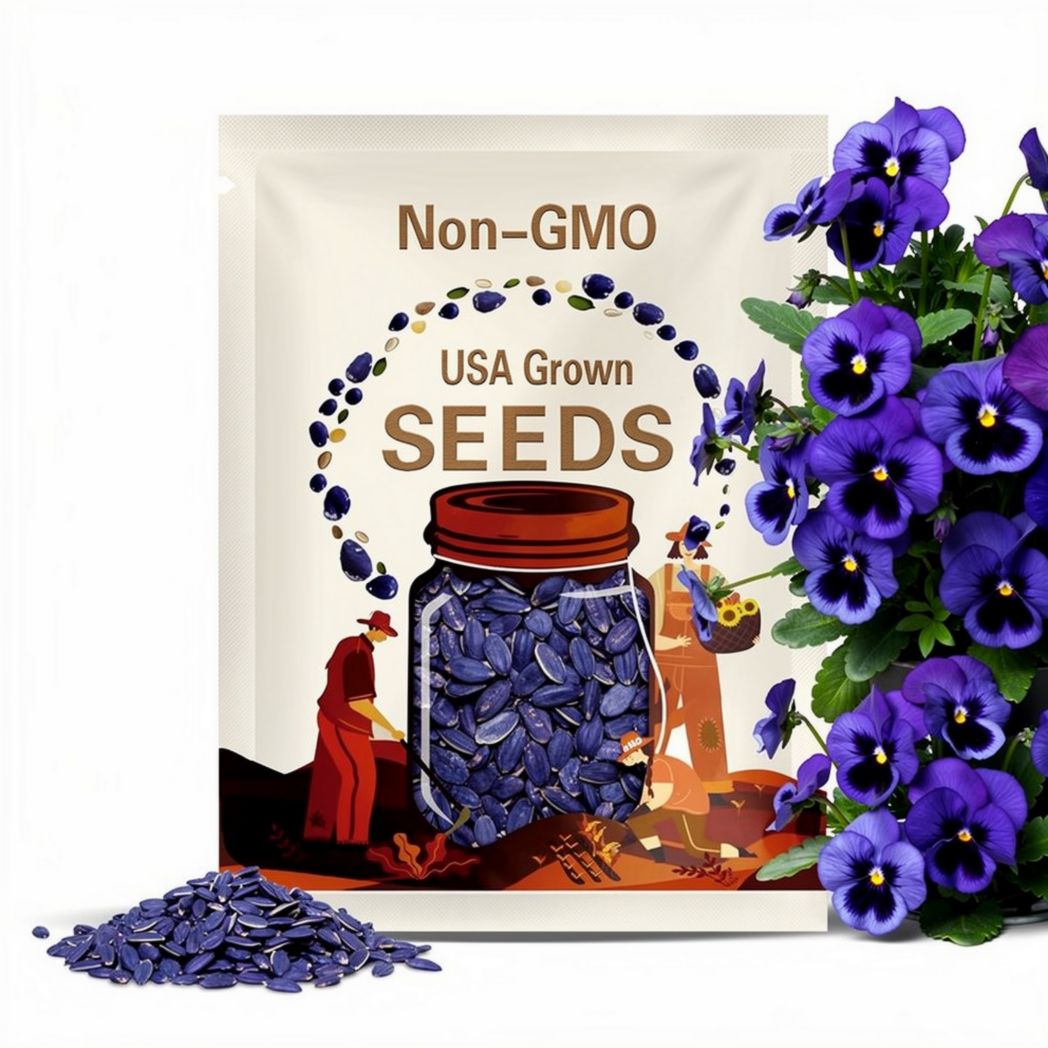 Deep Blue Delta Pansy Seeds - Cold Resistant -Self-Pollinating -Open-Pollinating - Draft Resistant -Plant in late Summer/early Spring#204