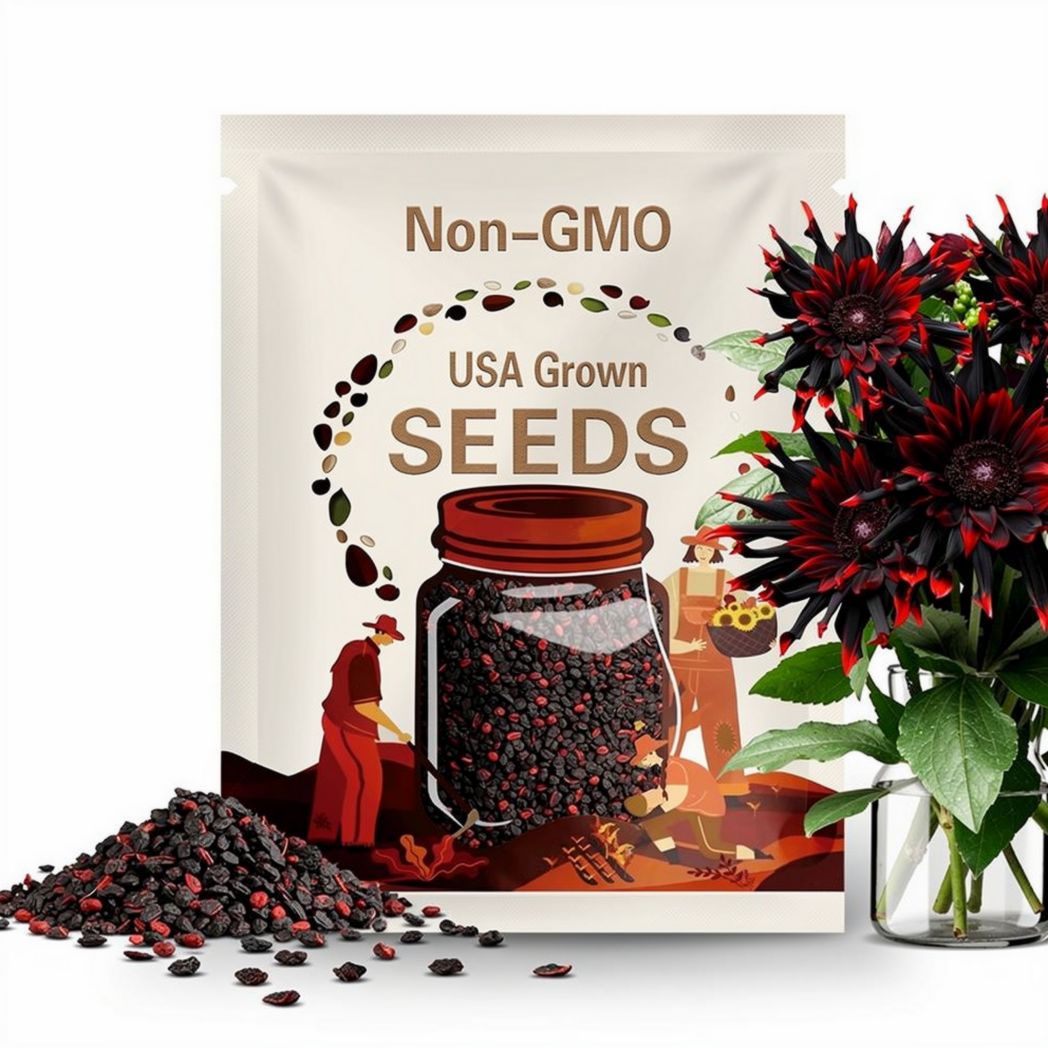 Black Red Sunflower Seeds | Outdoor Flower Seeds | Home & Garden Decor