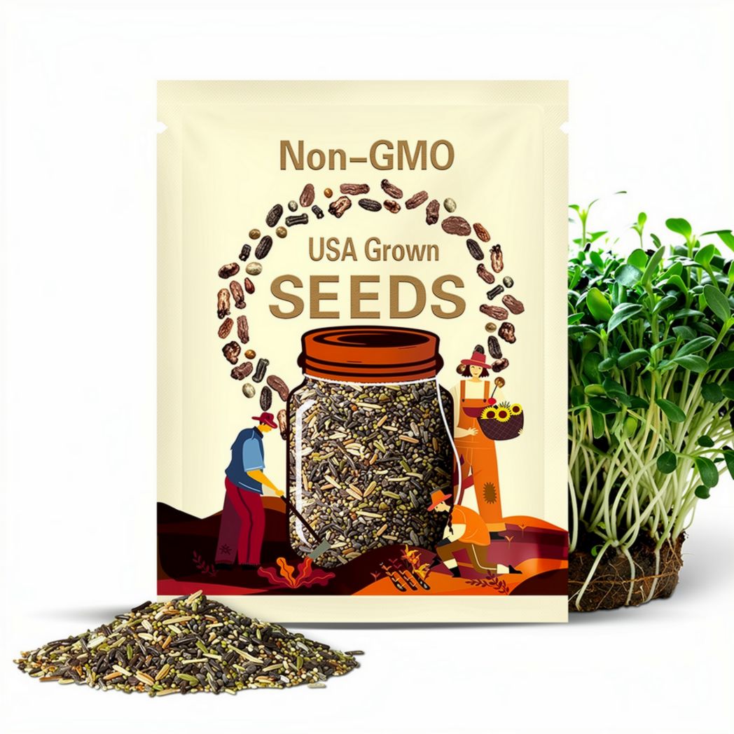 Microgreens Seeds - Organic, Heirloom, Open Pollinated, Non GMO - Grow Indoors, Outdoors, In Pots, Grow Beds, Soil, Hydroponics & Aquaponics