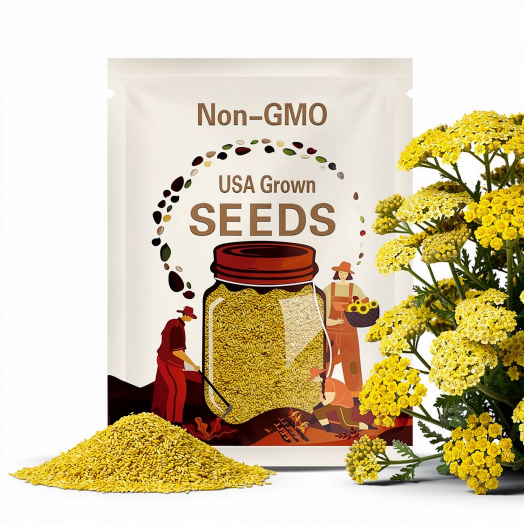 YELLOW YARROW Seeds *Free Shipping!* Fresh & Organic Achillea millefolium Seeds, Common Yarrow | Perennial Native Medicinal Herb Seeds