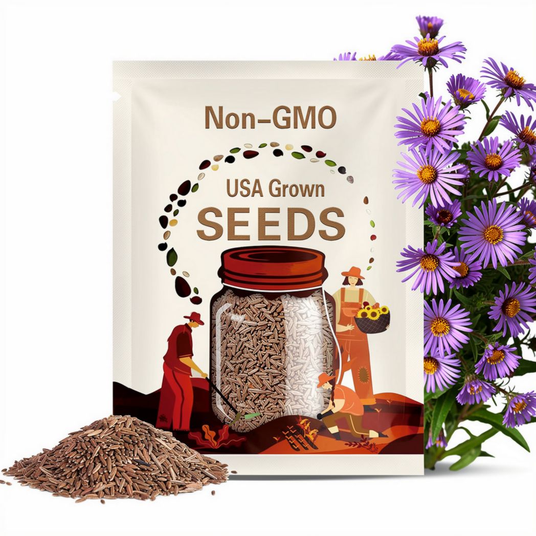NEW ENGLAND ASTER Seeds *Free Shipping!* Fresh & Organic Aster novae-angliae Seeds, Purple Outdoor Flower Seeds Bulk | Purple Aster