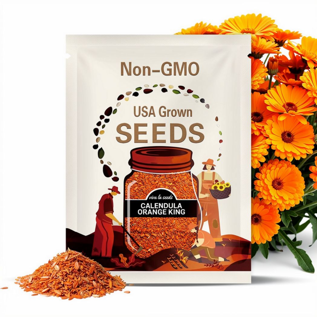 Calendula, Orange King | 100 Seeds | Medicinal Herb | Natural Mosquito Repellant | Non GMO | Calendula officinalis