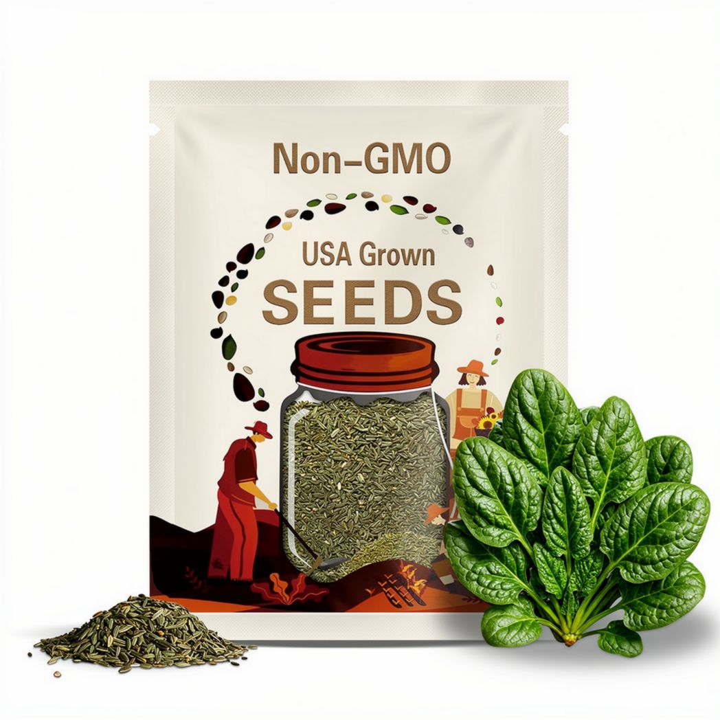 Viroflay Spinach Seeds: Heirloom, Non-GMO, High Yield