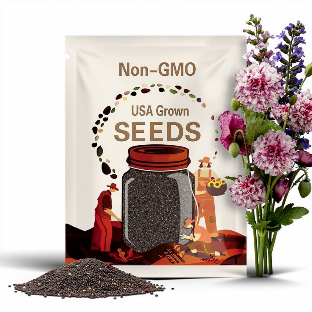 Flemish Antique Poppy Seeds: Heirloom Double Bloom, Pollinator Friendly