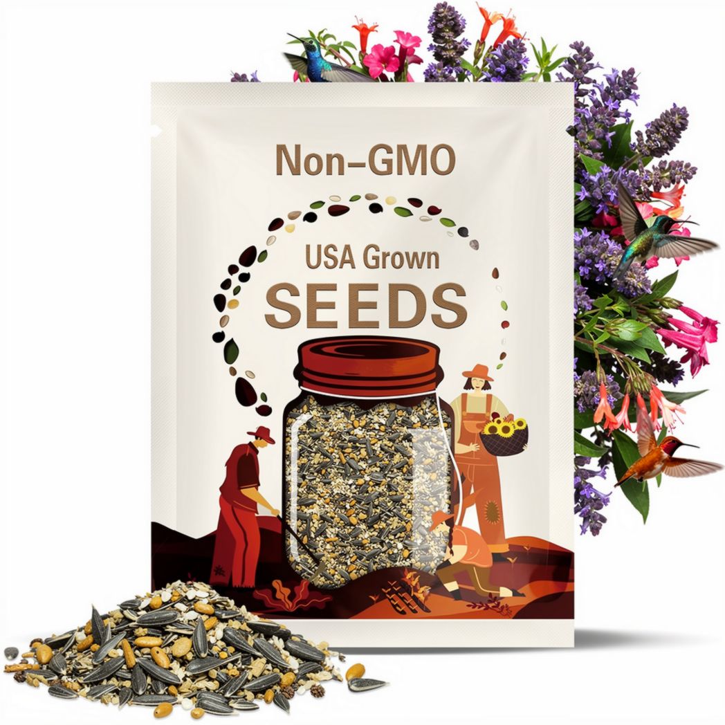 Hummingbird Seed Collection - 10 Vibrant Heirloom Flowers to Attract Hummingbirds, Over 1500 Seeds!, Nectar Flowers, Gardener Gift, Non-GMO