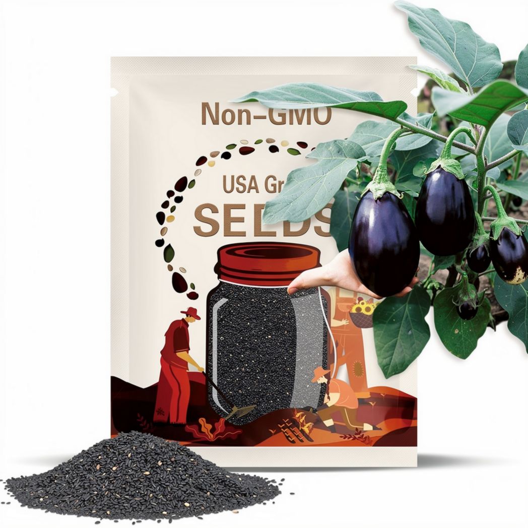 Eggplant Black Beauty Seeds / 30 Seeds Naturally Grown Open Pollinated Heirloom Gardening Non-GMO