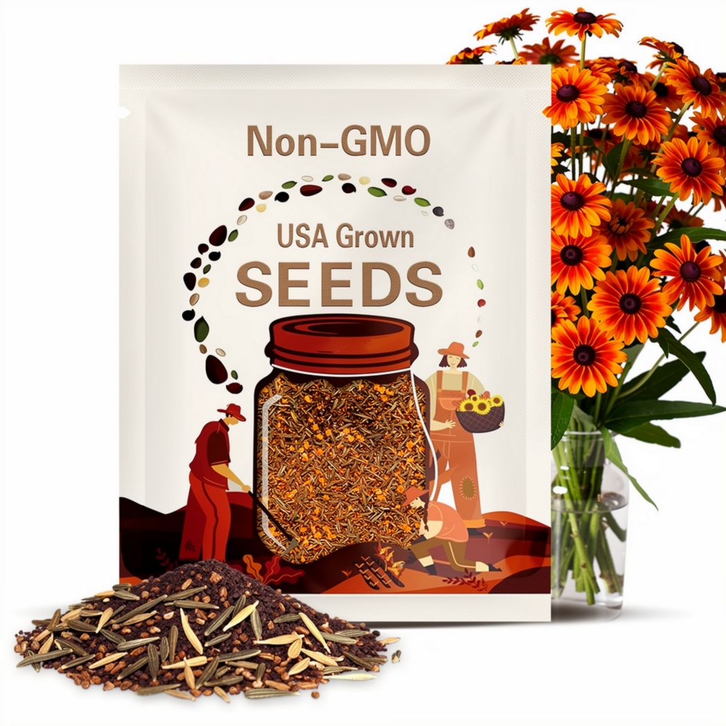 Marmalade Dwarf Rudbeckia Flower Seeds - Heirloom, Rudbeckia hirta, Cutting Garden, Wildflower, Butterfly Garden, Dwarf Flower, Easy Grow